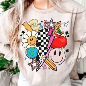 Retro Teacher Design Teacher Teacher Life Teacher Back To School Sweatshirt